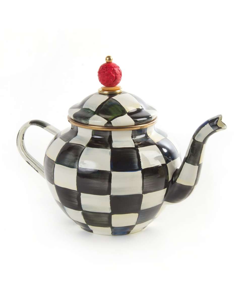 Courtly Check 4-Cup Enamel Teapot